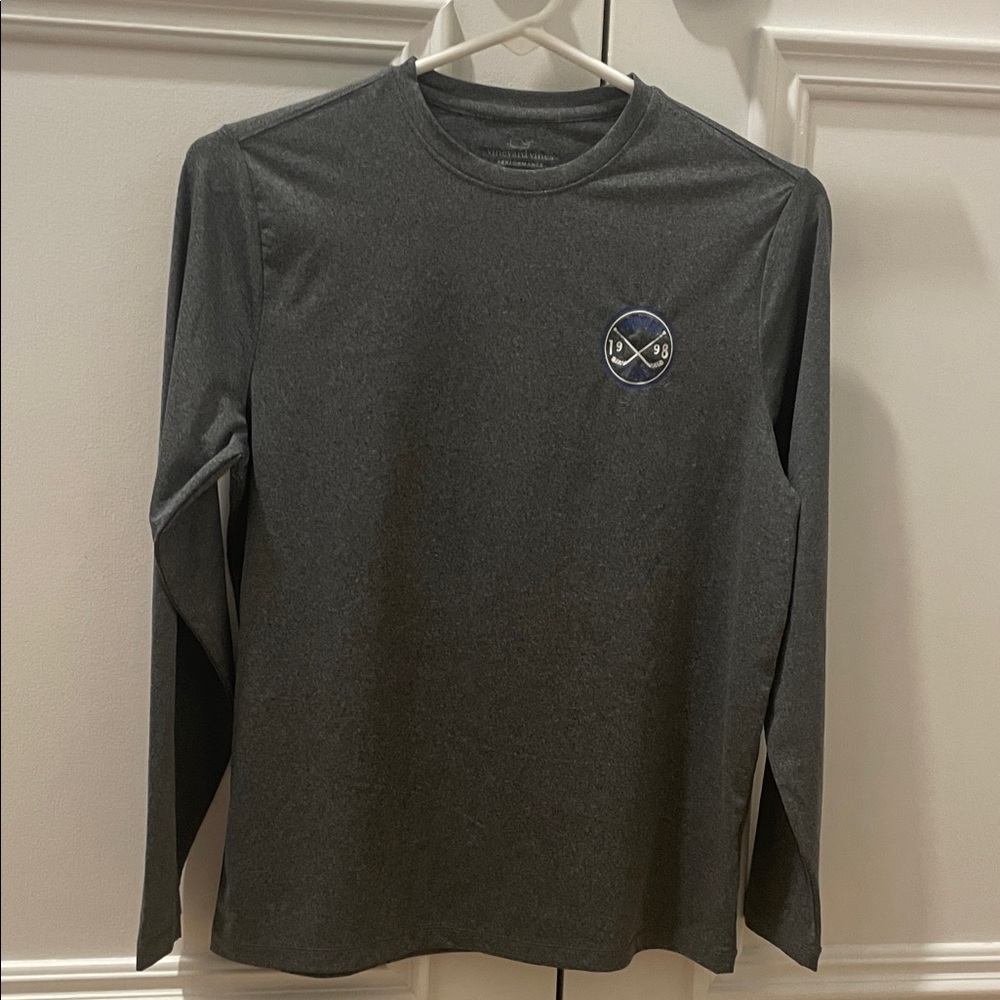 Vineyard Vines Charcoal Gray Long Sleeve Tee